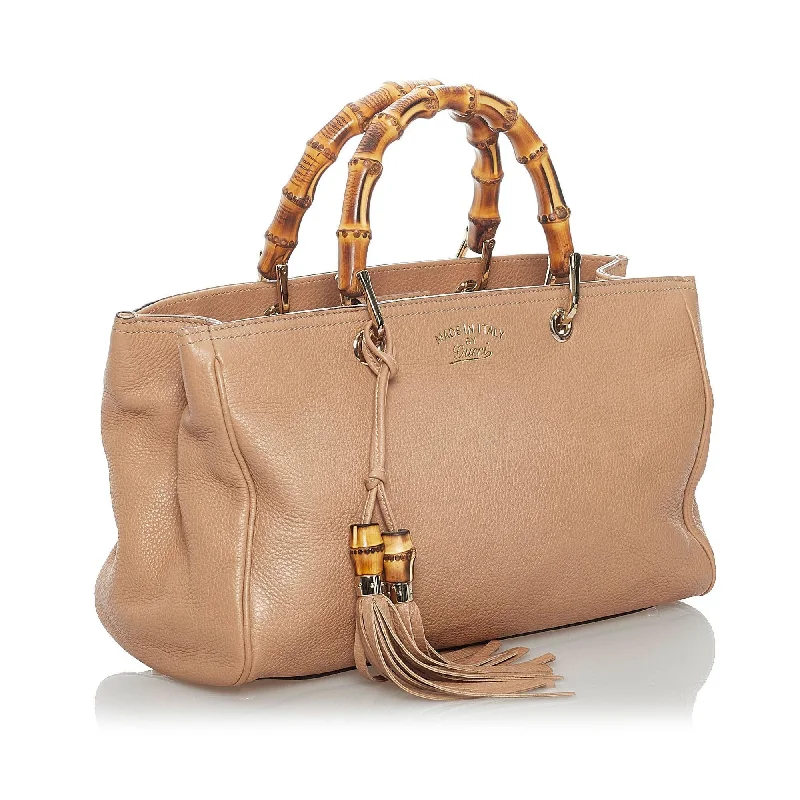 Gucci Bamboo Shopper Leather Satchel (30256)