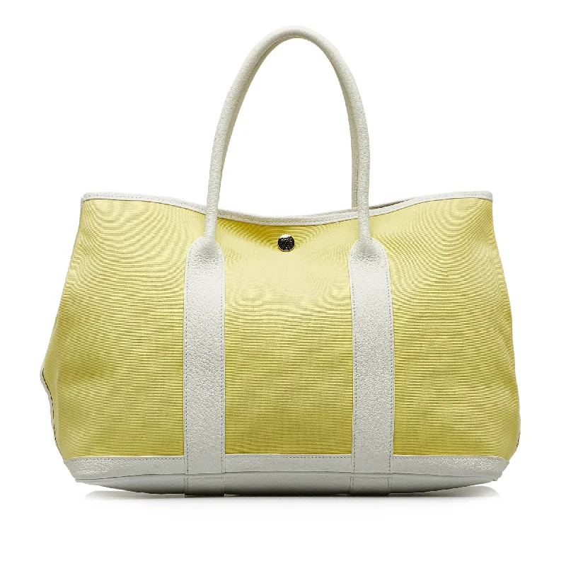 Hermes Lindy Bags in Seasonal Print CollaborationsYellow Hermès Toile Garden Party TPM Tote Bag