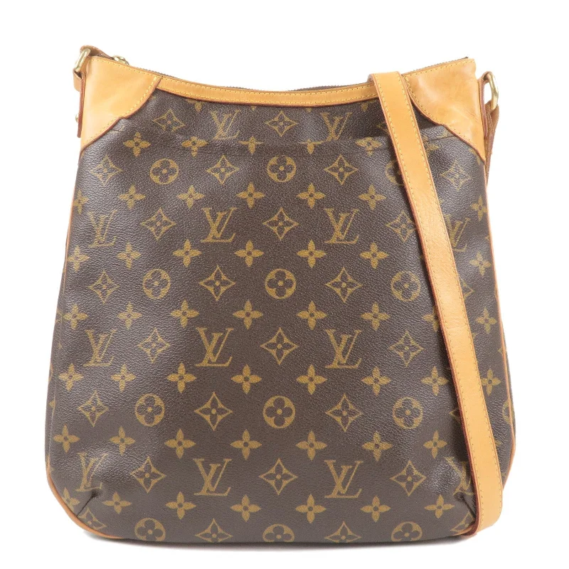 Louis Vuitton bags with a detachable mirror inside for on - the - go touch - upsLouis Vuitton Monogram Odeon MM Shoulder Bag Brown M56389