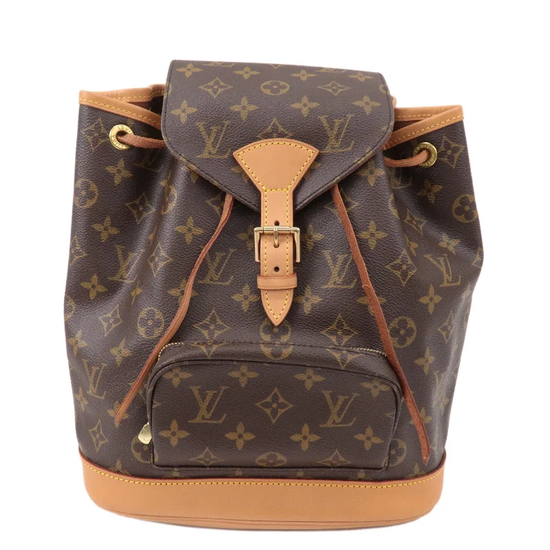 Louis Vuitton bags with a zip - around closure for enhanced securityLouis Vuitton Monogram Montsouris MM Back Pack Bag M51136