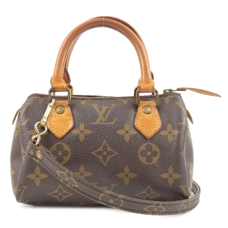 Louis Vuitton bags with a front - flap pocket for quick - access itemsLouis Vuitton Monogram Mini Speedy & Strap Mini Bag M41534