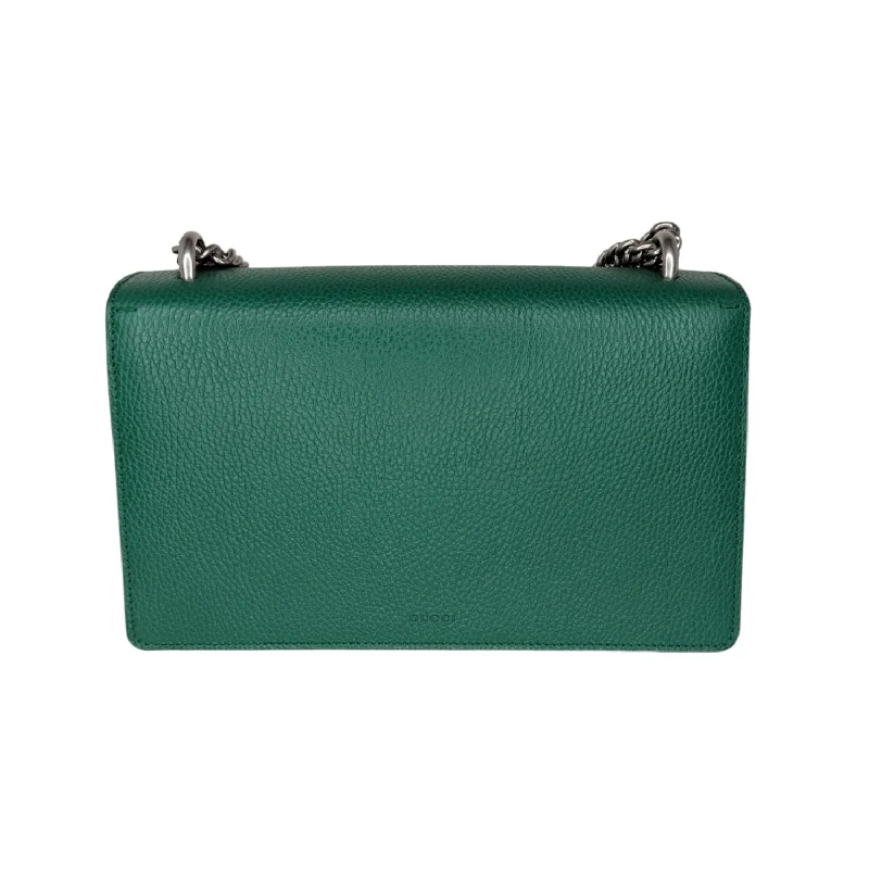 Women Gucci bags with a chain - link trim and a leather bodyGucci Emerald Green Leather Dionysus Shoulder Bag