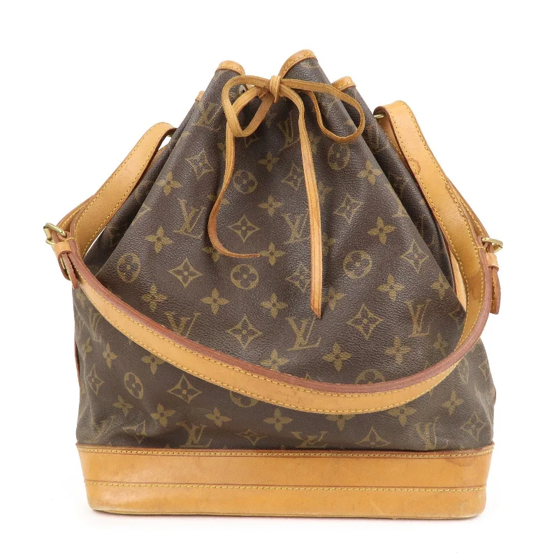 Louis Vuitton bags with a chain - link trim and a leather body for a modern edgeLouis Vuitton Monogram Noe Shoulder Bag Hand Bag Brown M42224