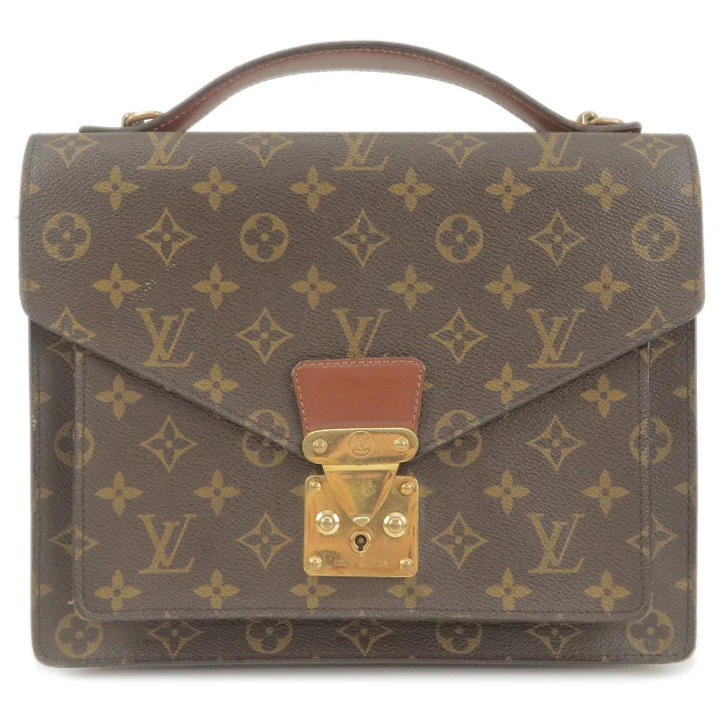 Ladies Louis Vuitton shoulder bags with a wide - width strap for comfortLouis Vuitton Monogram Monceau Hand Bag Brief Case M51185