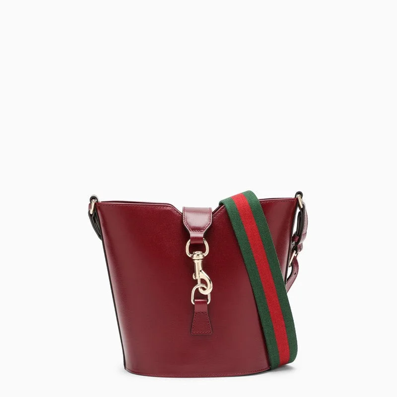 Women Gucci bags with a detachable mobile phone holderGucci Rosso Ancora Mini Bucket Bag Women