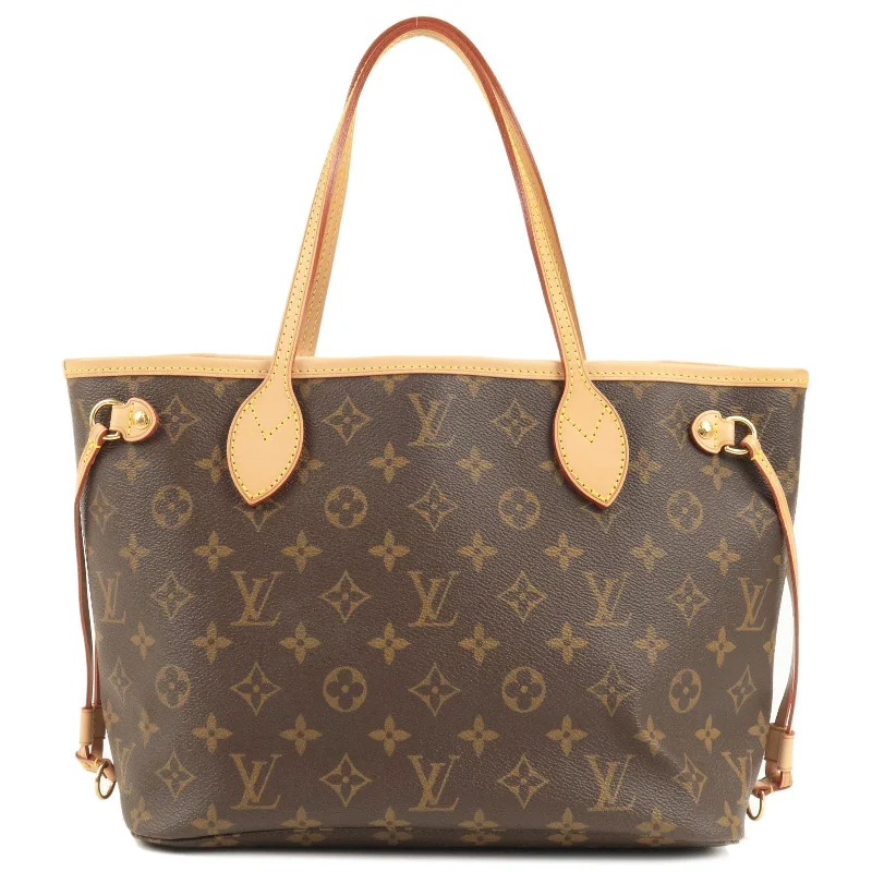 Ladies Louis Vuitton shoulder bags with a wide - width strap for comfortLouis Vuitton Monogram Neverfull PM Tote Bag Hand Bag M40155