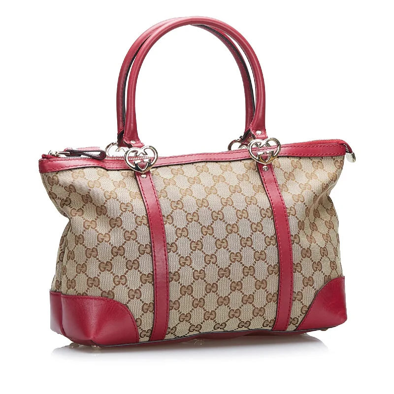 Gucci tote bags for women with a spacious interiorGucci GG Canvas Lovely Tote (SHG-fugUcX)