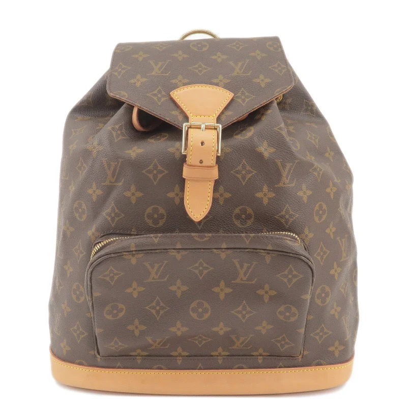 Louis Vuitton bags with a snap - button closure and a decorative charm for styleLouis Vuitton Monogram Montsouris GM Back Pack M51135