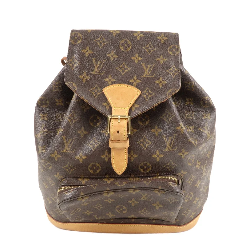 Louis Vuitton bags with a detachable mirror inside for on - the - go touch - upsLouis Vuitton Monogram Montsouris GM Back Pack Brown M51135