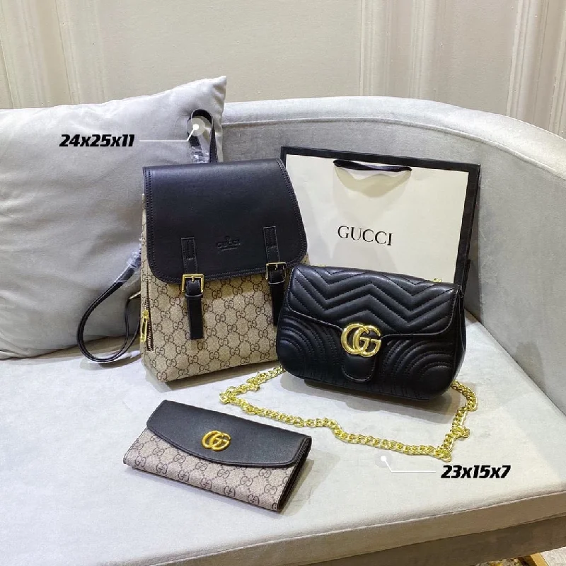 Ladies Gucci shoulder bags with a magnetic - closure flapGucci Handbag Backpack Sets