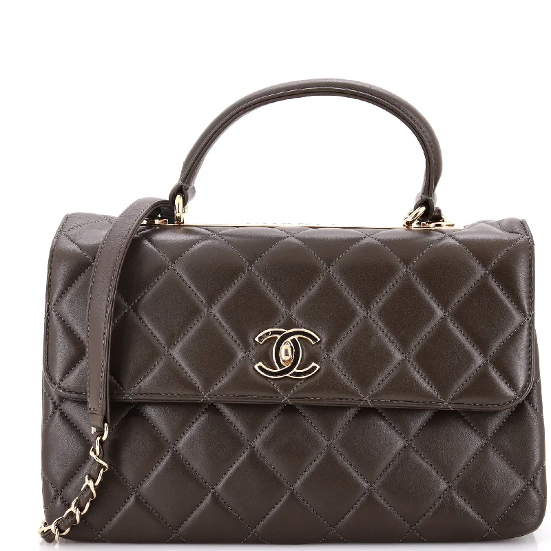 Trendy CC Top Handle Bag Quilted Lambskin Medium