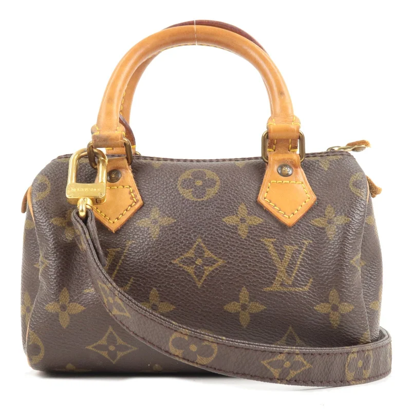 Ladies Louis Vuitton shoulder bags with a magnetic - closure flap for easeLouis Vuitton Monogram Mini Speedy & Strap M41534 J75010