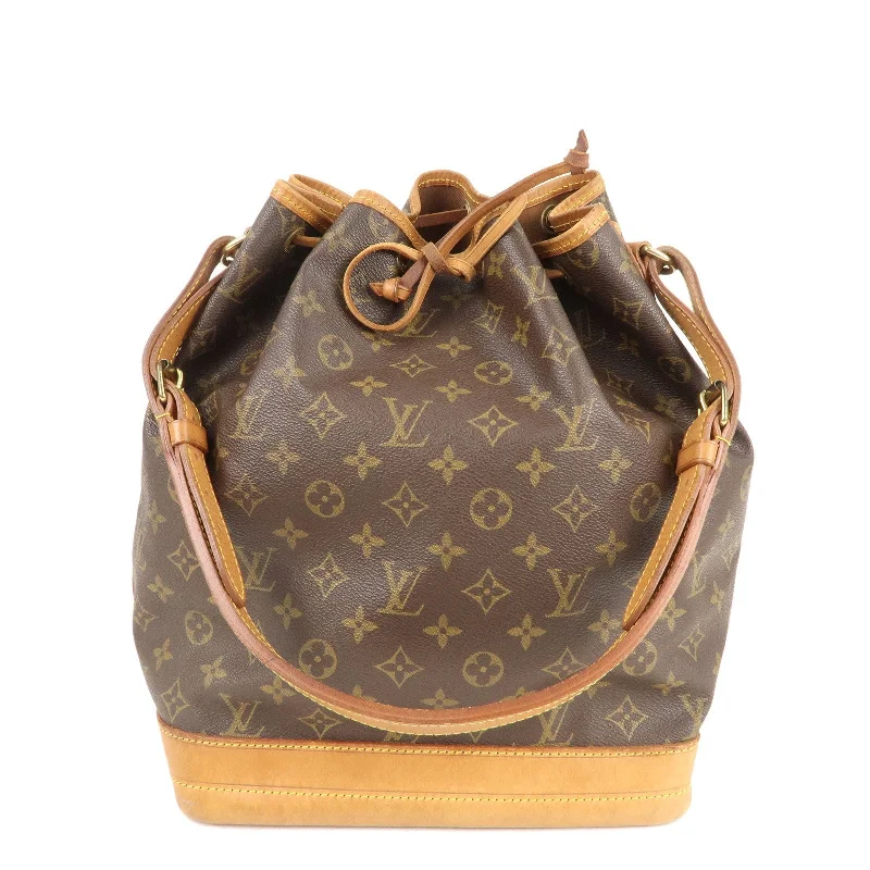 Louis Vuitton tote bags with a printed LV logo on the front for brand visibilityLouis Vuitton Monogram Noe Shoulder Bag Hand Bag Brown M42224