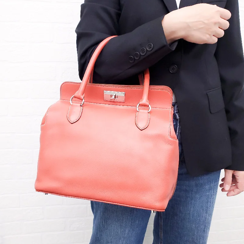 Hermes Bags with RFID - Blocking Linings for SecurityHERMÈS CORAL TOOLBOX BAG