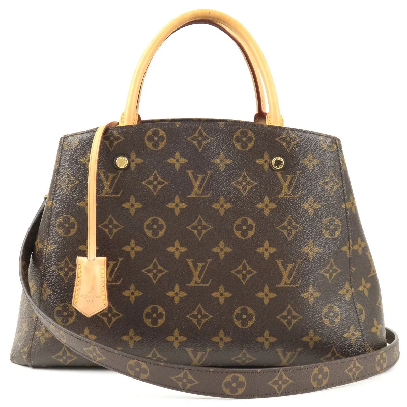 Louis Vuitton backpacks with a padded back panel for comfort during long - wearLouis Vuitton Monogram Montaigne MM 2Way Hand Bag M41056