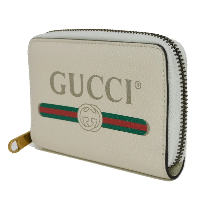 Ladies Gucci Dionysus bags with a star - shaped charmGUCCI Coin case 496319 0GCAT 8820 Textured leather Ivory x green x red Vintage logo print Compact zip-around wallet Women Used