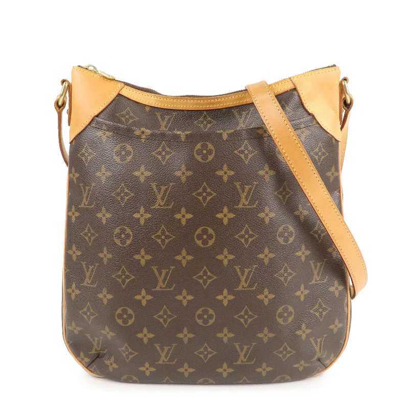 Louis Vuitton handbags with a patent - leather finish for a shiny lookLouis Vuitton Monogram Odeon MM Shoulder Bag Brown M56389