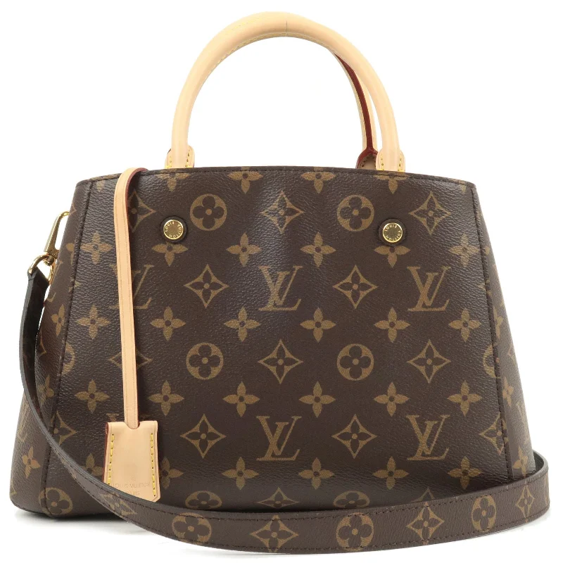 Louis Vuitton handbags with a back - zip pocket for storing valuablesLouis Vuitton Monogram Montaigne BB 2Way Bag Hand Bag M41055