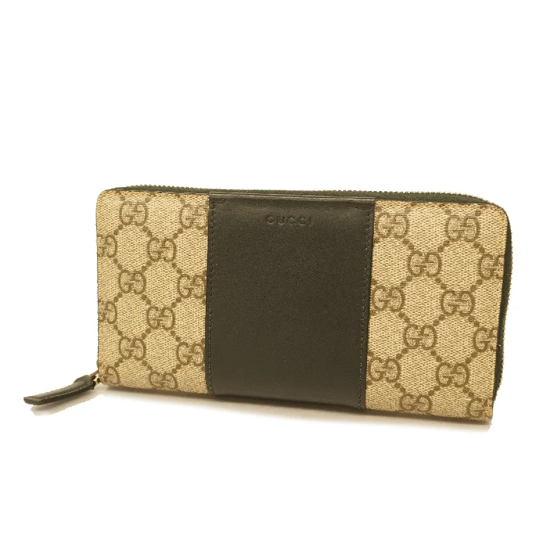 Gucci crossbody bags for women with adjustable leather strapsGucci Long Wallet 451249 GG Supreme Beige/Black Silver metal