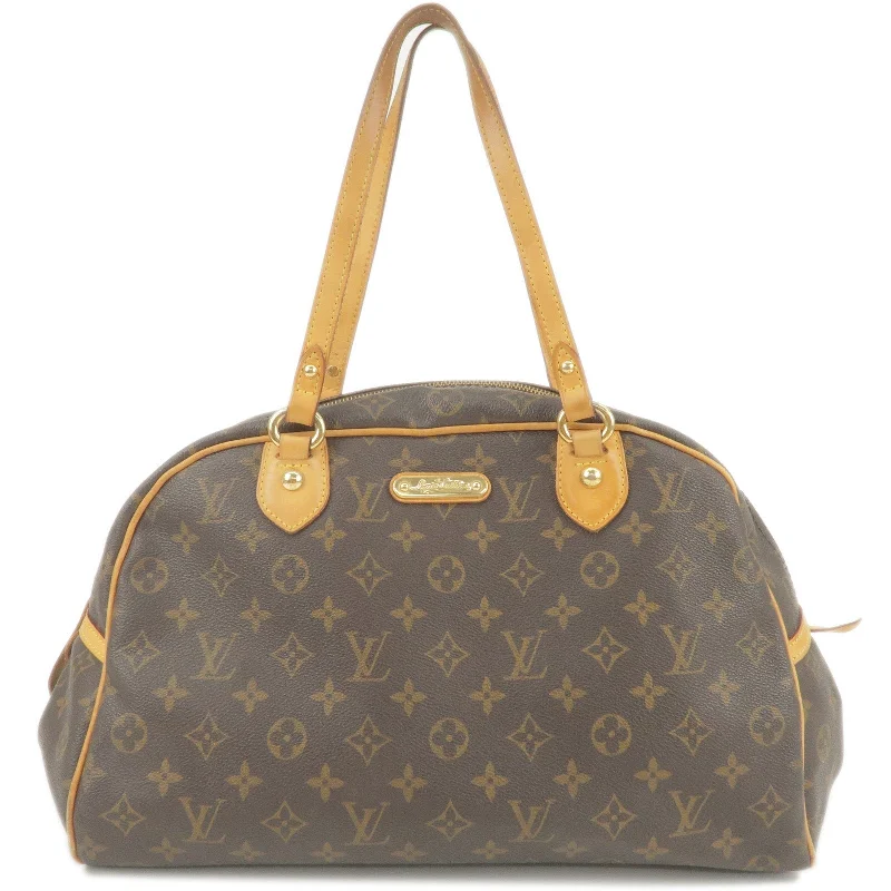 Louis Vuitton Twist bags with a contrast - colored interior for visual interestLouis Vuitton Monogram Montorgueil GM Shoulder Bag M95566