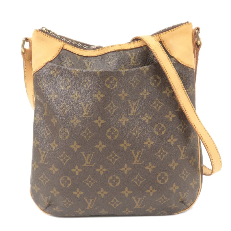 Louis Vuitton bags with a front - zip pocket for small items like keysLouis Vuitton Monogram Odeon MM Shoulder Bag Brown M56389