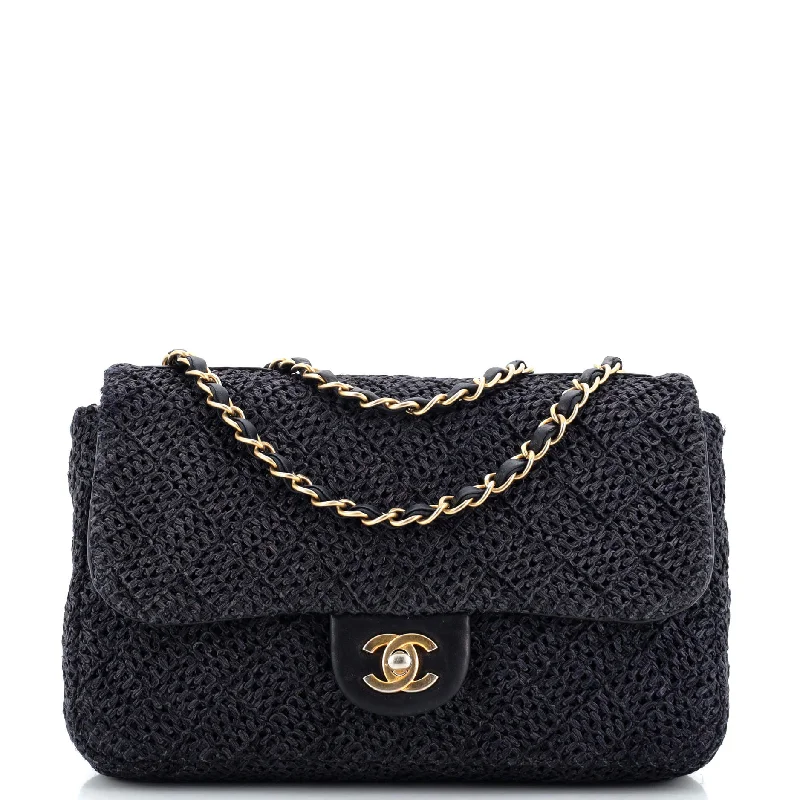 CC Chain Flap Bag Raffia Medium