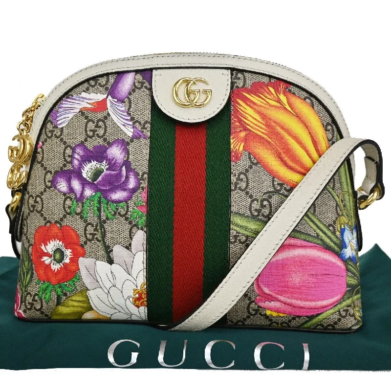 Women Gucci Sylvie bags with a crystal - embellished web stripeGucci Gg Pattern Ophidia Flora Shoulder