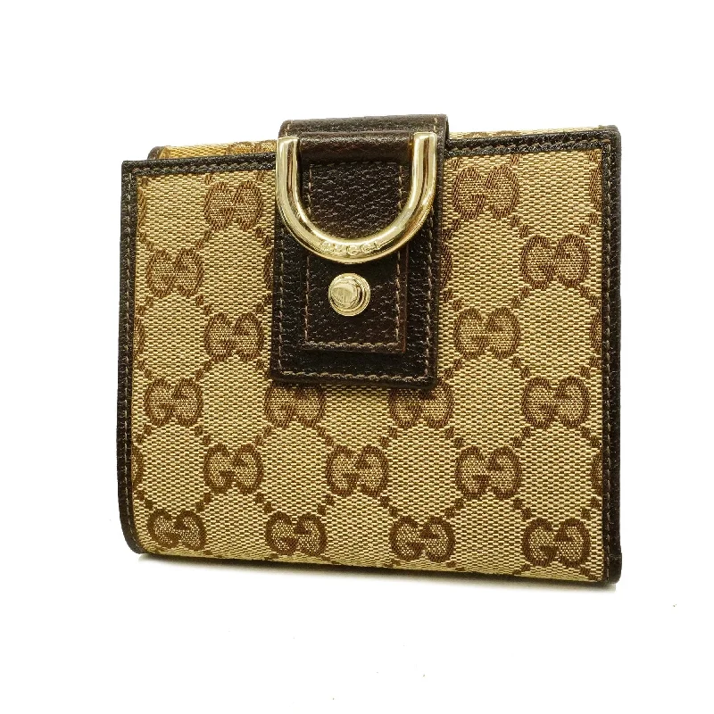 Gucci handbags for women with a patent - leather finishGucci Bi-fold Wallet 141411 Women's GG Canvas Beige,Brown