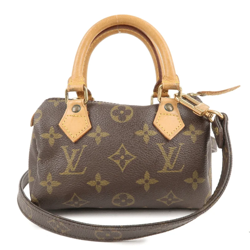 Louis Vuitton handbags with a metal - framed clasp for durabilityLouis Vuitton Monogram Mini Speedy & Strap M41534 J75010