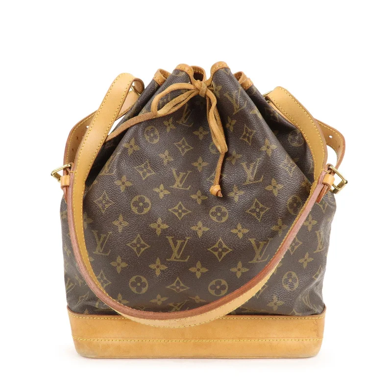 Ladies Louis Vuitton shoulder bags with a magnetic - closure flap for easeLouis Vuitton Monogram Noe Shoulder Bag Hand Bag Brown M42224