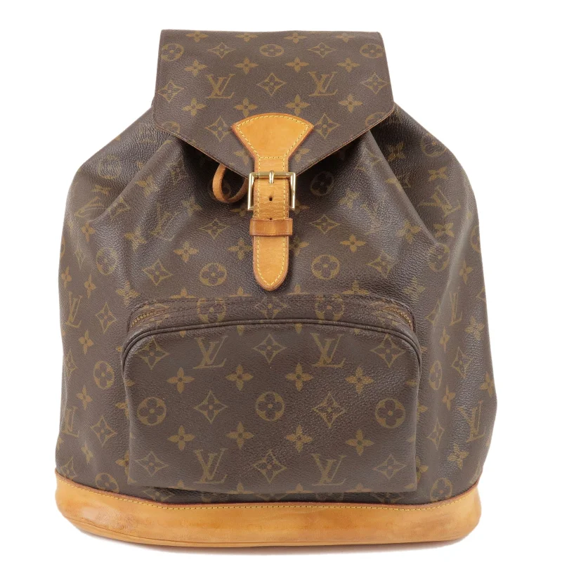 Louis Vuitton bags with a front - zip pocket for small items like keysLouis Vuitton Monogram Montsouris GM Back Pack M51135