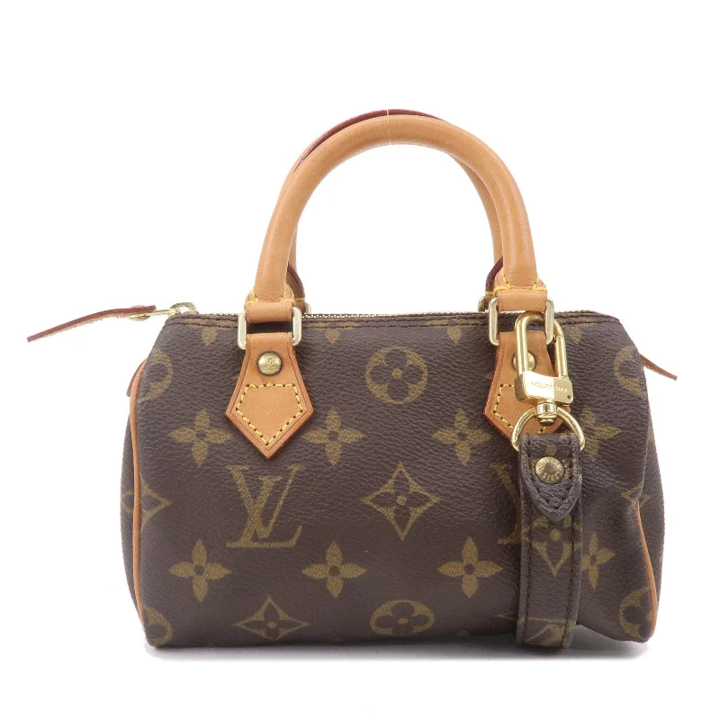 Louis Vuitton bags with a front - zip pocket for small items like keysLouis Vuitton Monogram Mini Speedy & Strap M41534 J75010