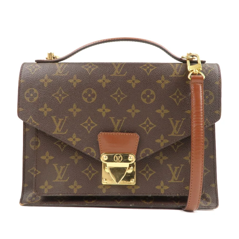 Louis Vuitton tote bags with a water - resistant coating for outdoor useLouis Vuitton Monogram Monceau 28 Hand Bag Brief Case M51185