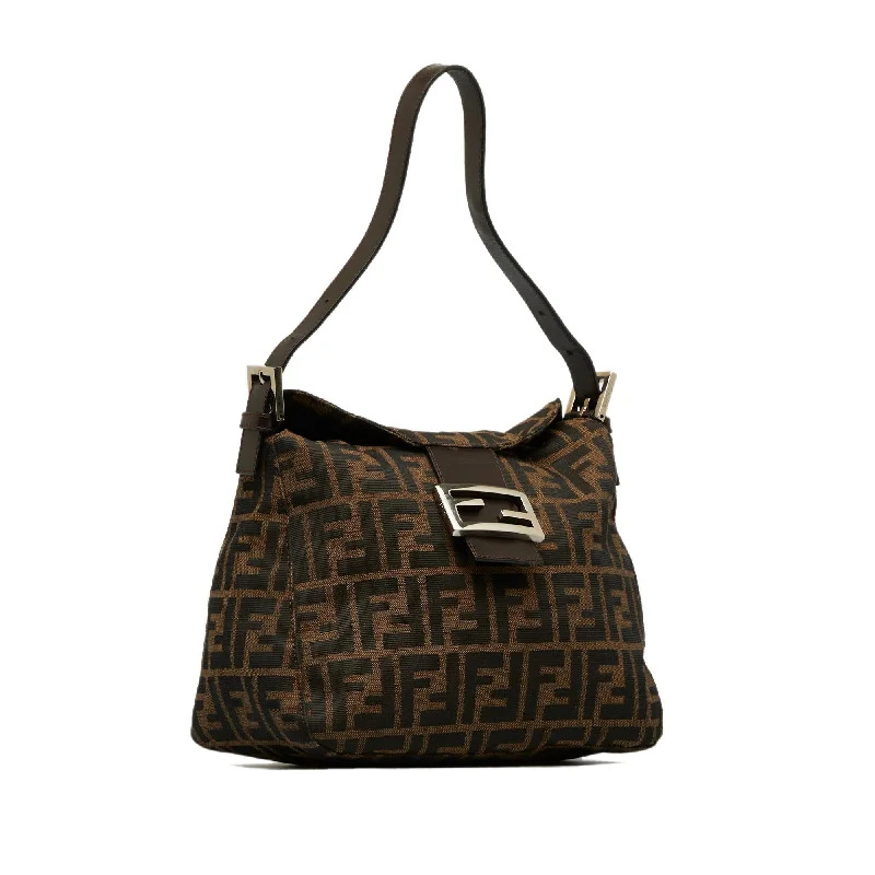 Fendi By The Way bags with a large capacity and a drawstring closureFendi Zucca Double Flap Shoulder Bag (SHG-dEDjEu)