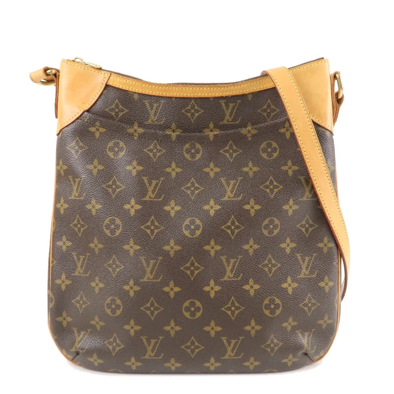 Louis Vuitton tote bags with a printed LV logo on the front for brand visibilityLouis Vuitton Monogram Odeon MM Shoulder Bag Brown M56389