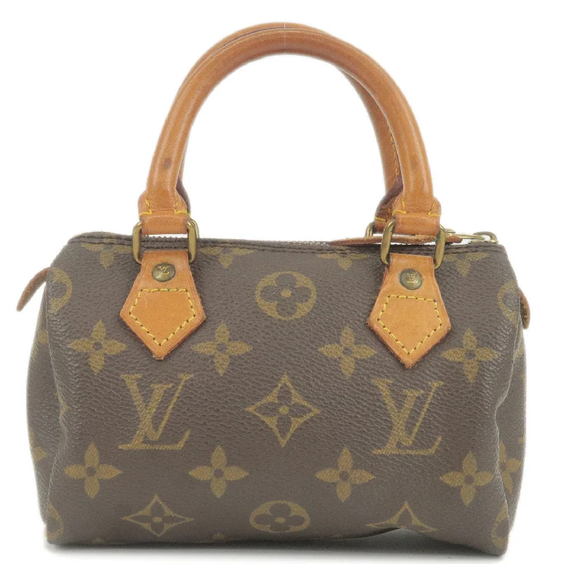 Louis Vuitton backpacks with a padded back panel for comfort during long - wearLouis Vuitton Monogram Mini Speedy Hand Bag Boston Bag M41534