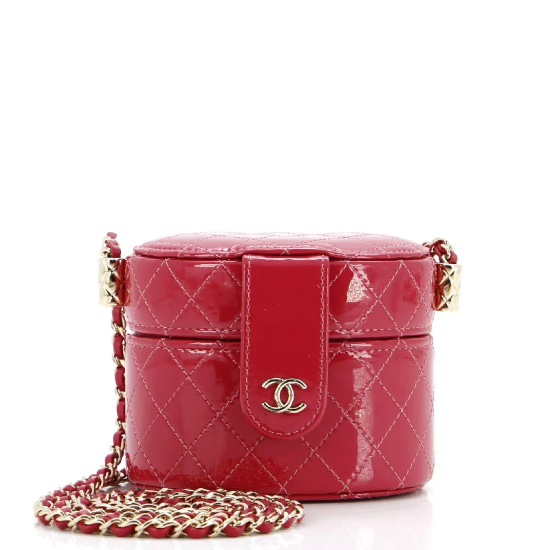 CC Allure Vanity Case with Chain Quilted Patent Mini