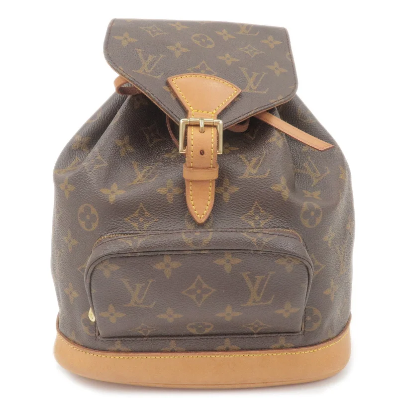 Louis Vuitton bags with a snap - button closure and a decorative charm for styleLouis Vuitton Monogram Montsouris MM Back Pack Bag M51136