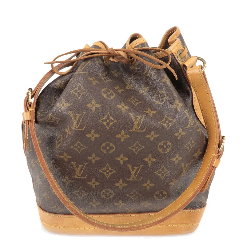 Louis Vuitton crossbody bags in a bold red color for a statementLouis Vuitton Monogram Noe Shoulder Bag Brown M42224