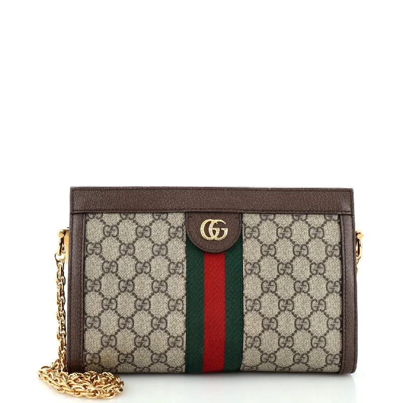 Women Gucci crossbody bags with a woven leather strapOphidia Chain Shoulder Bag GG Coated Canvas Small