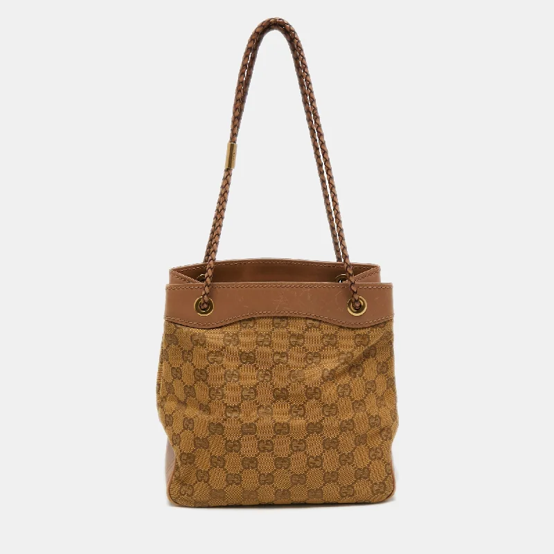 Ladies Gucci Dionysus bags with a detachable shoulder strapGucci Beige GG Canvas and Leather Braided Handle Tote