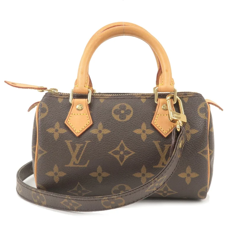 Ladies Louis Vuitton shoulder bags with a wide - width strap for comfortLouis Vuitton Monogram Mini Speedy & Strap M41534 J75011