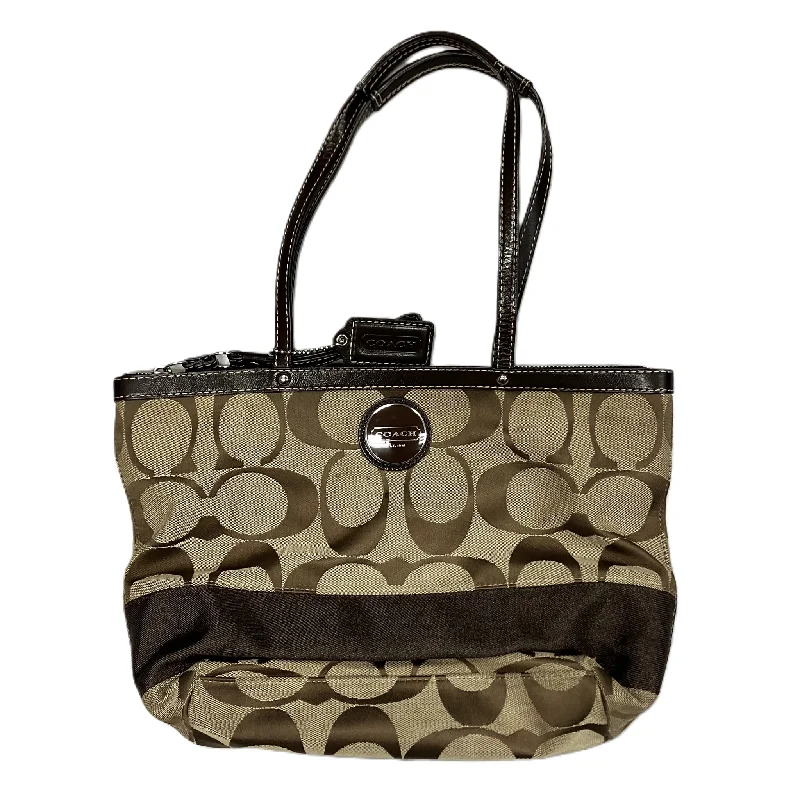 Coach Borough bags with a contrast - stitched handle for a unique lookHandbag Designer By Coach, Size: Medium