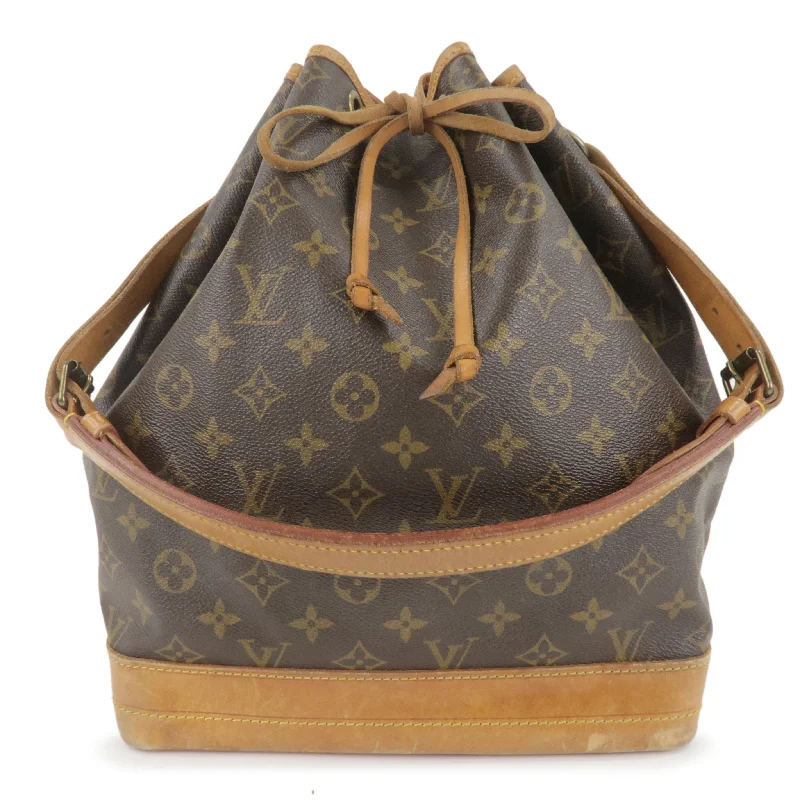 Louis Vuitton handbags with a patent - leather finish for a shiny lookLouis Vuitton Monogram Noe Shoulder Bag Hand Bag Brown M42224