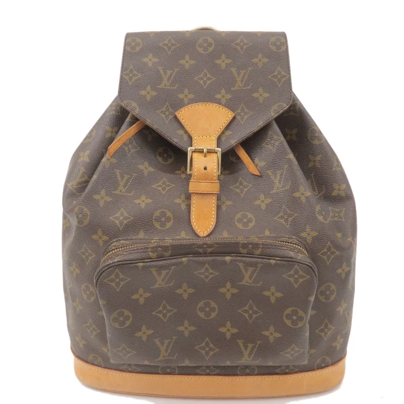 Louis Vuitton crossbody bags in a bold red color for a statementLouis Vuitton Monogram Montsouris GM Back Pack M51135