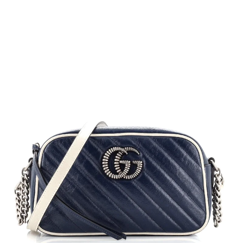 Women Gucci bags with a front - flap pocket for quick - access itemsGucci Gg Marmont Shoulder Bag Diagonal