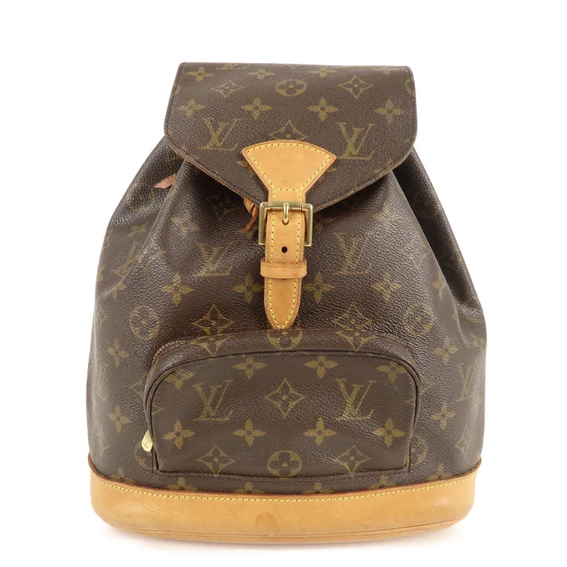 Ladies Louis Vuitton shoulder bags with a single - handle silhouetteLouis Vuitton Monogram Montsouris MM Back Pack Bag M51136