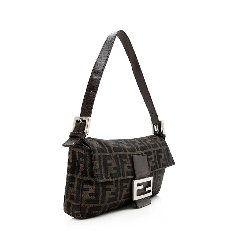 Fendi By The Way bags with a leather - wrapped drawstring for a luxurious and tactile feelFendi Zucca Baguette Shoulder Bag - FINAL SALE (SHF-20855)