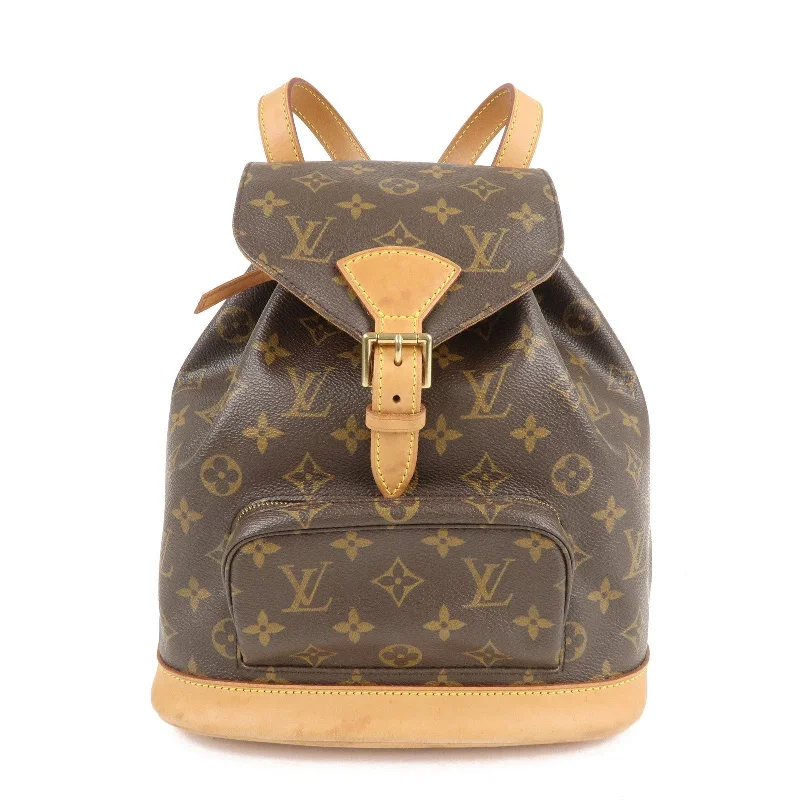 Louis Vuitton handbags with a back - zip pocket for storing valuablesLouis Vuitton Monogram Montsouris MM Back Pack Bag M51136