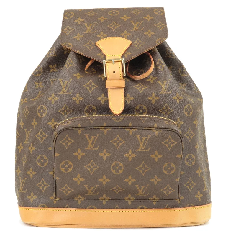 Louis Vuitton bags with a magnetic snap closure for easy accessLouis Vuitton Monogram Montsouris GM Back Pack M51135